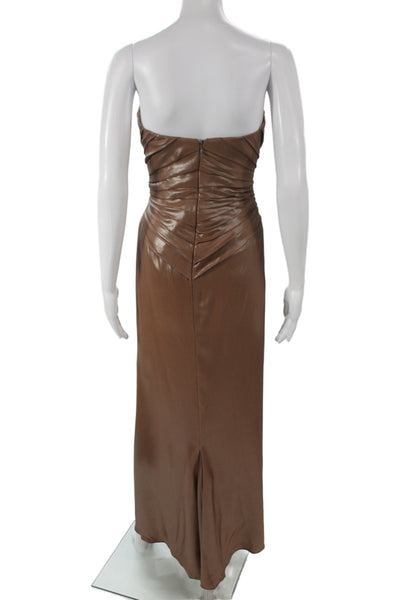 Rene Ruiz Womens Sheath Dress Brown Long Sleeveless Hook Eye Size 6