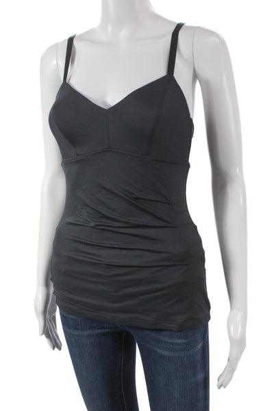 Malia Mills Women Black V-Neck Camisole Sleeveless Nylon Lycra Size 34