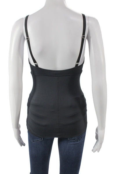 Malia Mills Women Black V-Neck Camisole Sleeveless Nylon Lycra Size 34