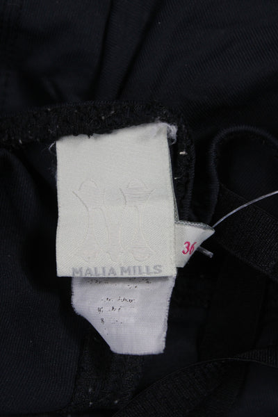 Malia Mills Women V-Neck Camisole Solid Black Polyester Sleeveless Size 36
