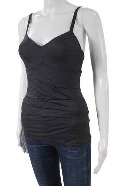 Malia Mills Women Black V Neck Camisole Buckle Sleeveless Size 38