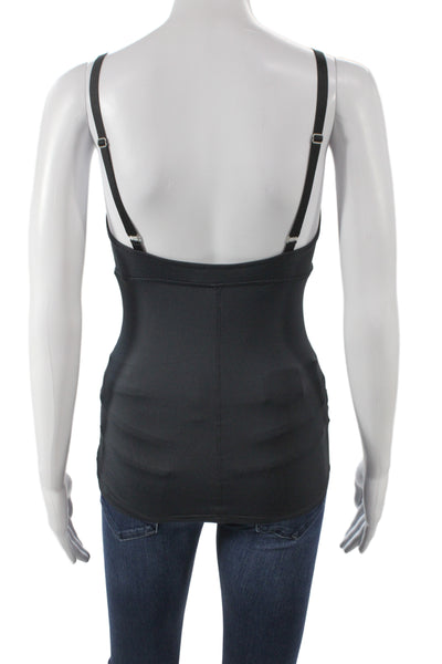 Malia Mills Women Black V Neck Camisole Buckle Sleeveless Size 38
