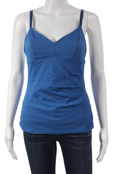Malia Mills Women Blue V-Neck Camisole Nylon Lycra Sleeveless Size 36