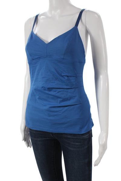 Malia Mills Women Blue V-Neck Camisole Nylon Lycra Sleeveless Size 36
