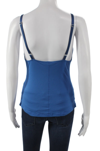 Malia Mills Women Blue V-Neck Camisole Nylon Lycra Sleeveless Size 36
