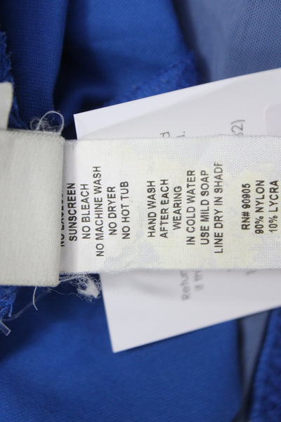 Malia Mills Women Blue V-Neck Camisole Nylon Lycra Sleeveless Size 36