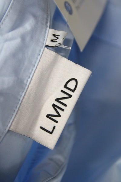 LMND Womens Basic Light Blue Cotton Collared Long Sleeve Button-Up Size XS