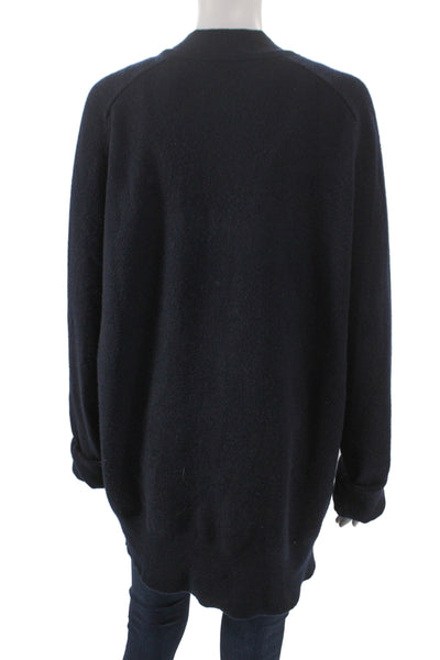 Extreme Cashmere Unisex Dark Blue Cashmere Blend V Neck Cardigan Size S