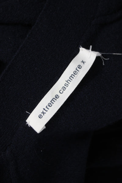 Extreme Cashmere Unisex Dark Blue Cashmere Blend V Neck Cardigan Size S