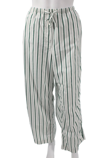 J Crew Mens Green Cotton Collared Graphic Print Long Sleeve Set Size L