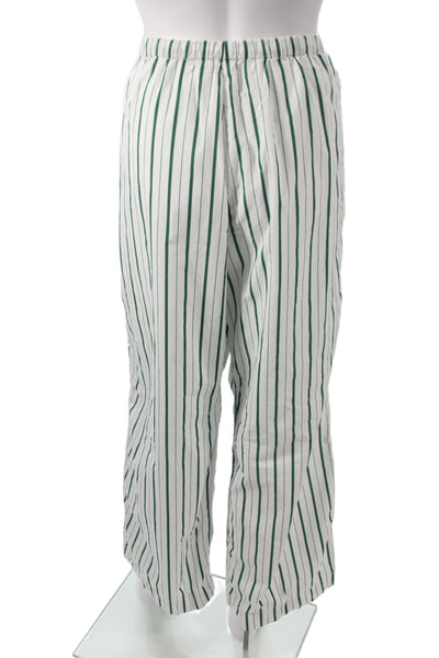 J Crew Mens Green Cotton Collared Graphic Print Long Sleeve Set Size L