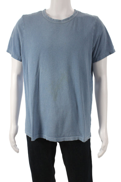 Imogene & Willie Mens Blue Cotton T-Shirt Short Sleeve Crew Neck Grunge Size L
