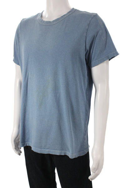 Imogene & Willie Mens Blue Cotton T-Shirt Short Sleeve Crew Neck Grunge Size L