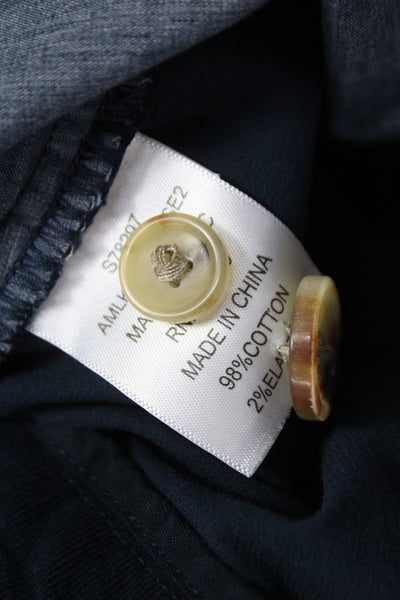 Ann Mashburn Unisex Dark Blue Button Front Pants 98% Cotton 2% Elastane Size 4
