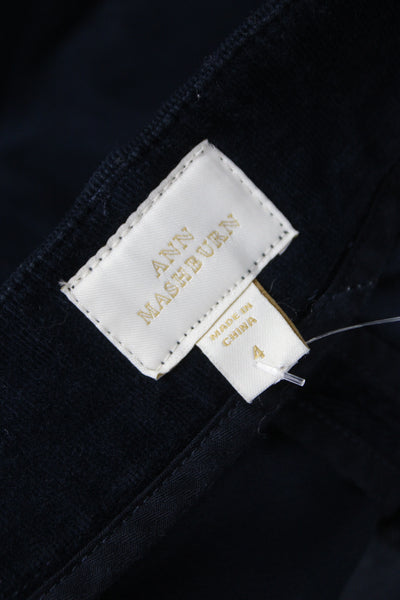 Ann Mashburn Unisex Dark Blue Button Front Pants 98% Cotton 2% Elastane Size 4