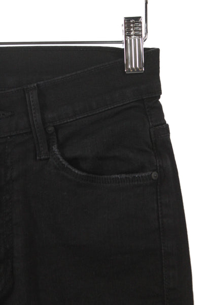 Mother Womens High Rise Bootcut Flared Black Jeans Button Size 23