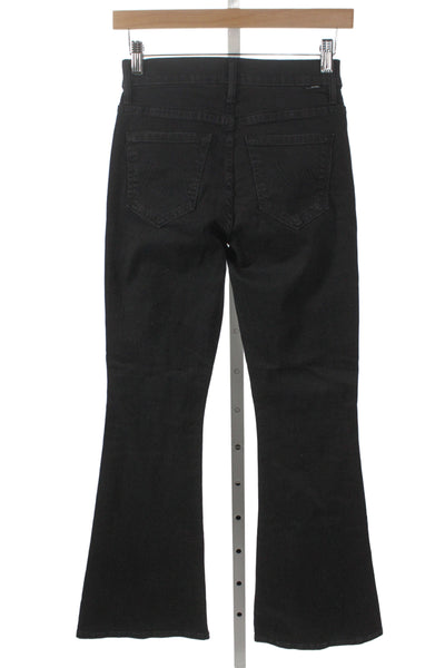 Mother Womens High Rise Bootcut Flared Black Jeans Button Size 23