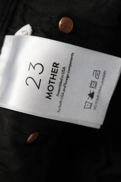 Mother Womens High Rise Bootcut Flared Black Jeans Button Size 23