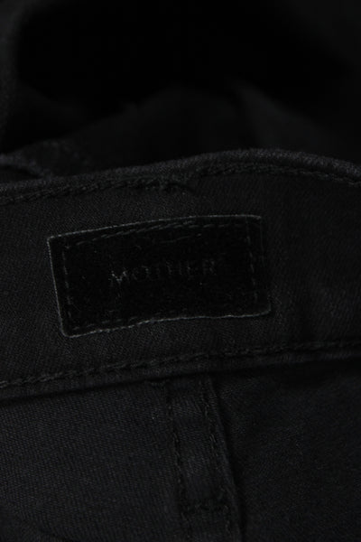 Mother Womens High Rise Bootcut Flared Black Jeans Button Size 23
