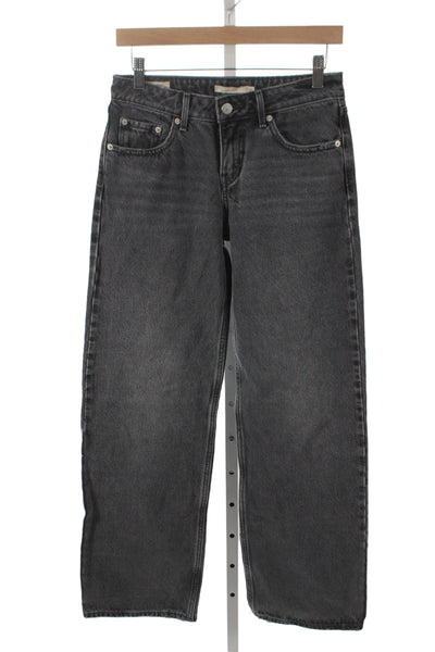 Levis Unisex Straight Jeans Dark Gray Low Rise 30 Inseam 100% Cotton Size 25