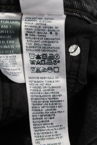 Levis Unisex Straight Jeans Dark Gray Low Rise 30 Inseam 100% Cotton Size 25