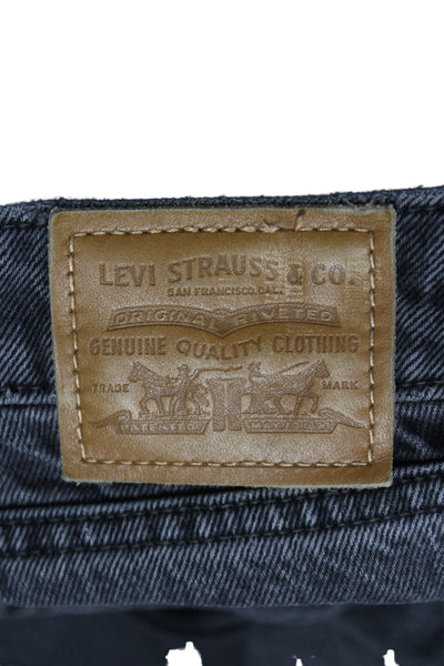 Levis Unisex Straight Jeans Dark Gray Low Rise 30 Inseam 100% Cotton Size 25