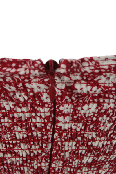 Reformation Womens Red Floral Mini Sundress Tie Sleeveless Size 0