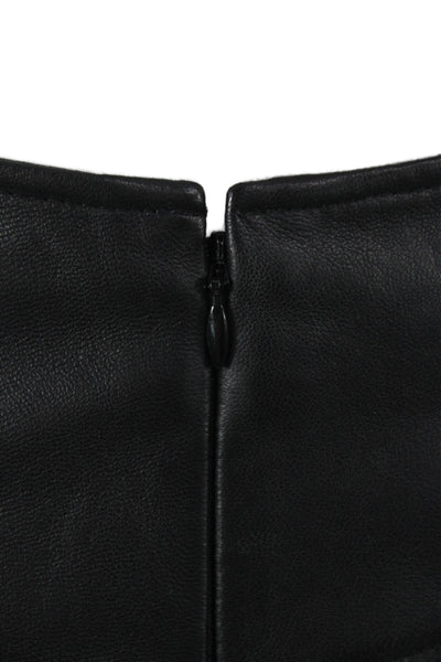 Intermix Womens Genuine Lamb Leather Mini Pencil Skirt Black Size 0