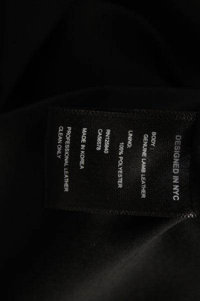 Intermix Womens Genuine Lamb Leather Mini Pencil Skirt Black Size 0
