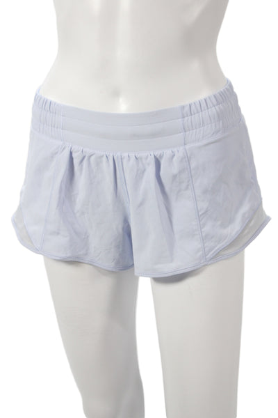Lululemon Womens Light Blue Sports Polyester Shorts Size 4