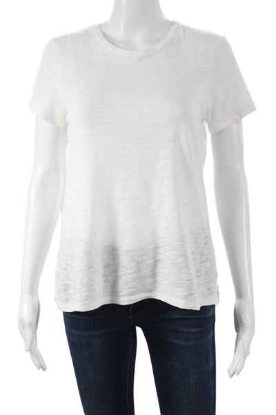 Goldie Womens Basic White Pima Cotton Crew Neck Short Sleeve T-Shirt Size XS