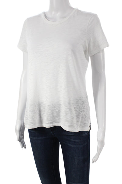 Goldie Womens Basic White Pima Cotton Crew Neck Short Sleeve T-Shirt Size XS