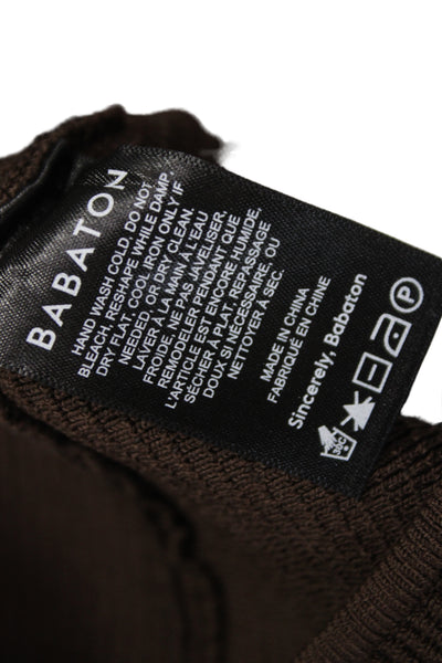 Babaton Womens Cropped Basic Sleeveless Brown Top Size 2XS