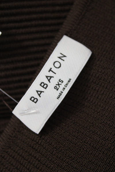 Babaton Womens Cropped Basic Sleeveless Brown Top Size 2XS