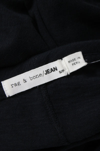 Rag & Bone Jean Women Basic Black Pima Crew Neck Long Sleeve T-Shirt Size S