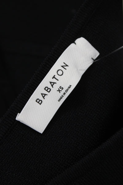 Babaton Women Black Cropped Camisole Square Neck Sleeveless Pima Modal Size XS