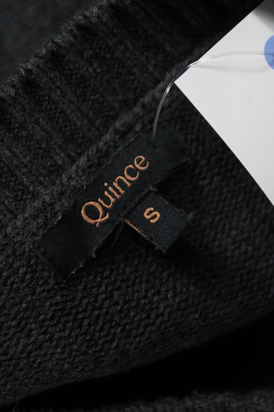Quince Unisex Pullover Dark Gray Crew Neck Organic Cotton Long Sleeve Size S