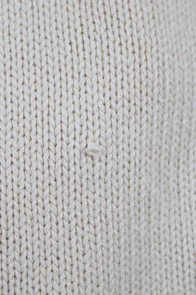 J Crew Unisex Pullover Sweater Beige 100% Cotton Crew Neck Long Sleeve Size M