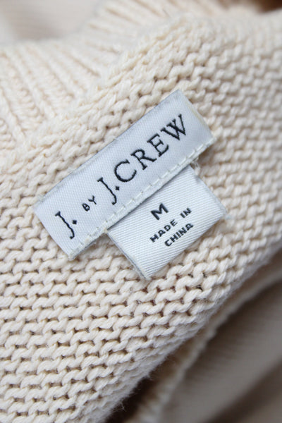 J Crew Unisex Pullover Sweater Beige 100% Cotton Crew Neck Long Sleeve Size M