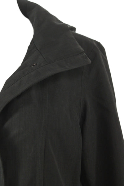 Kirkland Signature Women Trench Coat Black Buckle Longsleeve Polyester Size S