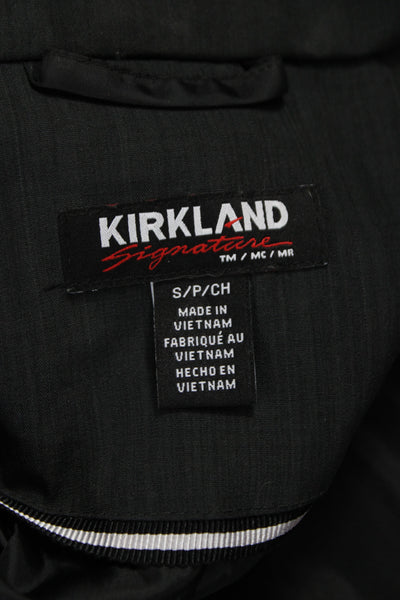 Kirkland Signature Women Trench Coat Black Buckle Longsleeve Polyester Size S