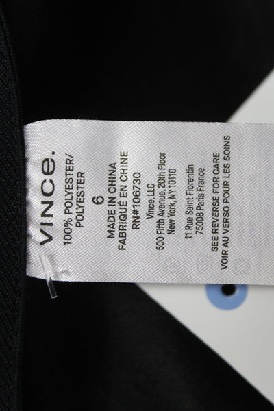 Vince Women Dress Pants Black Polyester Zip Solid Size 6