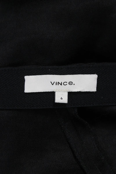 Vince Women Dress Pants Black Polyester Zip Solid Size 6