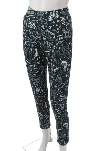 Krimson Klover Women Ankle Ski Graphic Leggings Black Size M