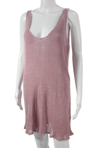FP Beach Womens Pink Linen Solid Dress Size M