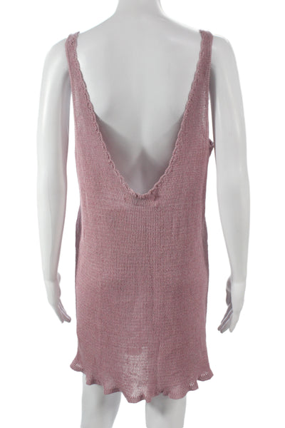 FP Beach Womens Pink Linen Solid Dress Size M