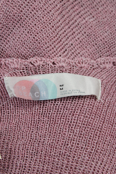 FP Beach Womens Pink Linen Solid Dress Size M