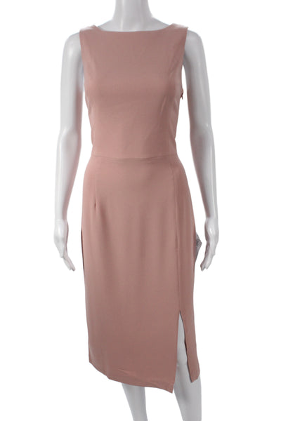 Dress the Population Womens Sheath Dress Pink Sleeveless Hook & Eye Size M