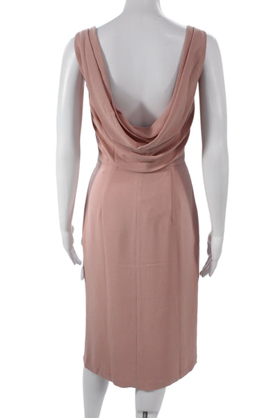 Dress the Population Womens Sheath Dress Pink Sleeveless Hook & Eye Size M