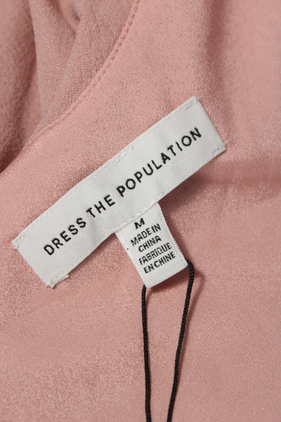 Dress the Population Womens Sheath Dress Pink Sleeveless Hook & Eye Size M